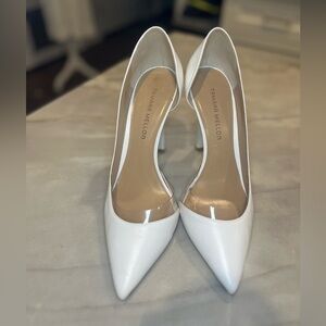 Tamara Mellon Siren Pump, White Nappa leather and PVC edging, EUC, size 41